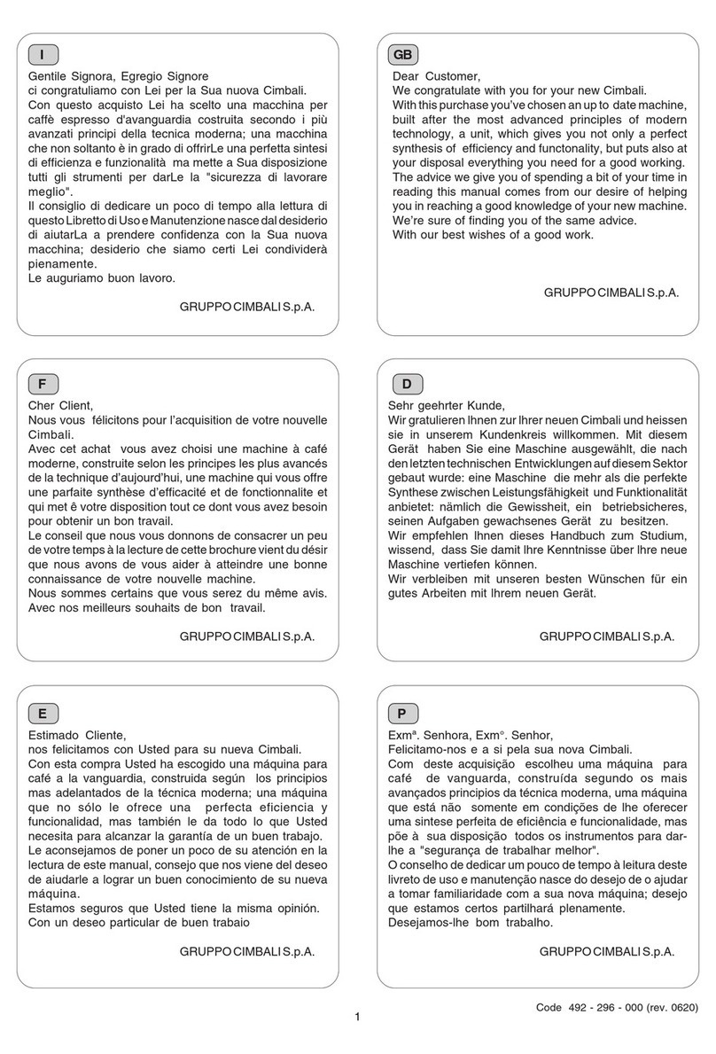 LaCimbali M29 SELECT User manual