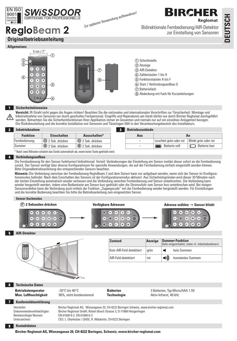 Bircher RegloBeam 2 Translation of the original instructions Bircher RegloBeam 2 Translation of the original instructions
