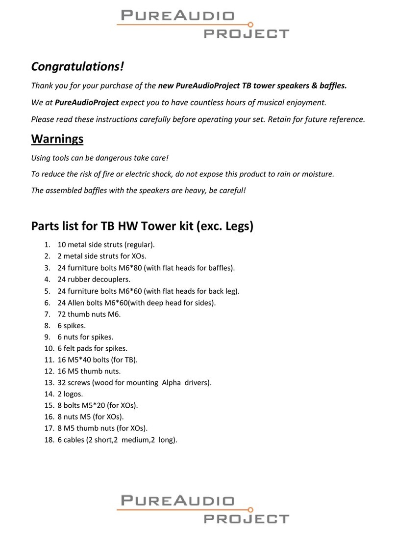 PureAudio Project Tower15TB manual