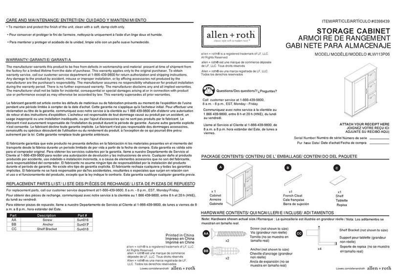Allen + Roth LW113P06 User manual Allen + Roth LW113P06 User manual