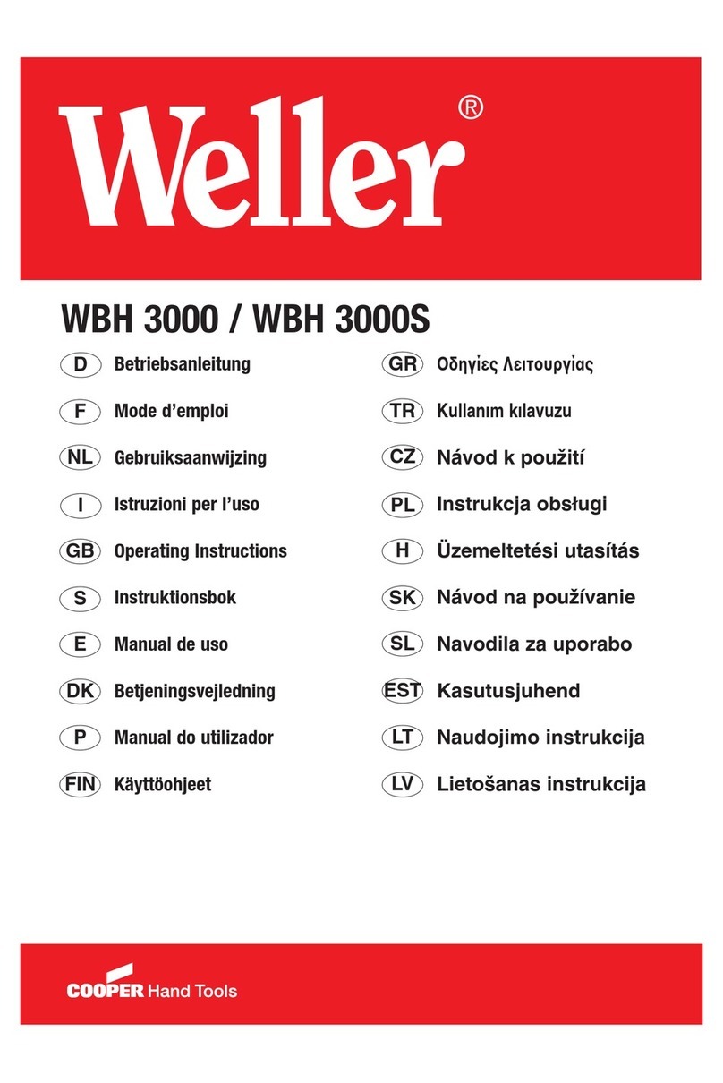 Cooper Hand Tools Weller WBH 3000 operating instructions Cooper Hand Tools Weller WBH 3000 operating instructions