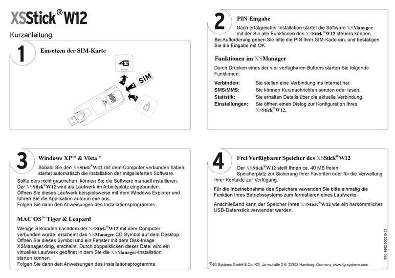 4G Systems XSStick W12 quick start guide