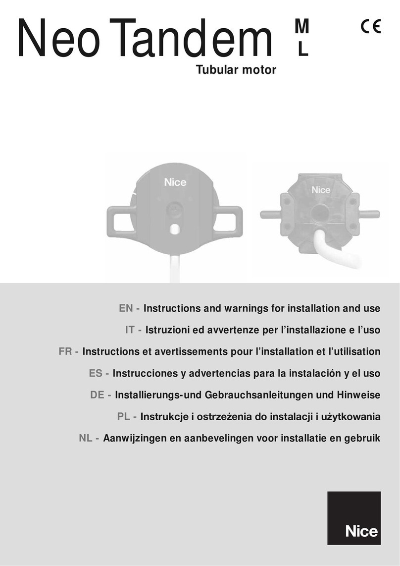 Nice Neo Tandem Series Technical specifications
