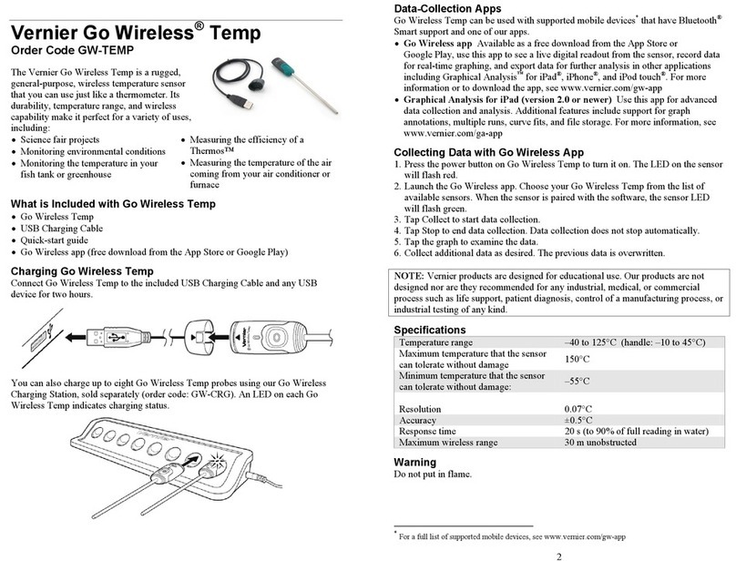 Vernier Go Wireless Temp User manual