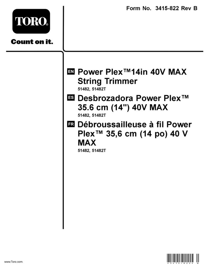 Toro Power Plex 14in 40V MAX 51482 Operator's manual