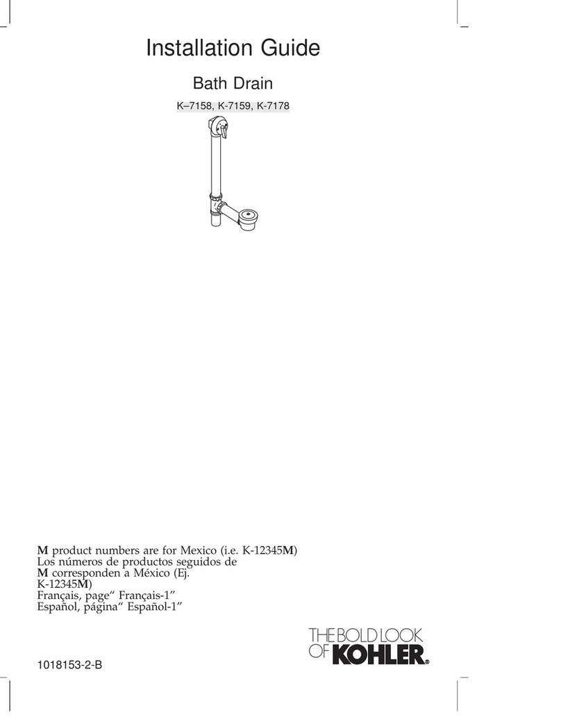 Kohler VINTAGE K-7158 User manual