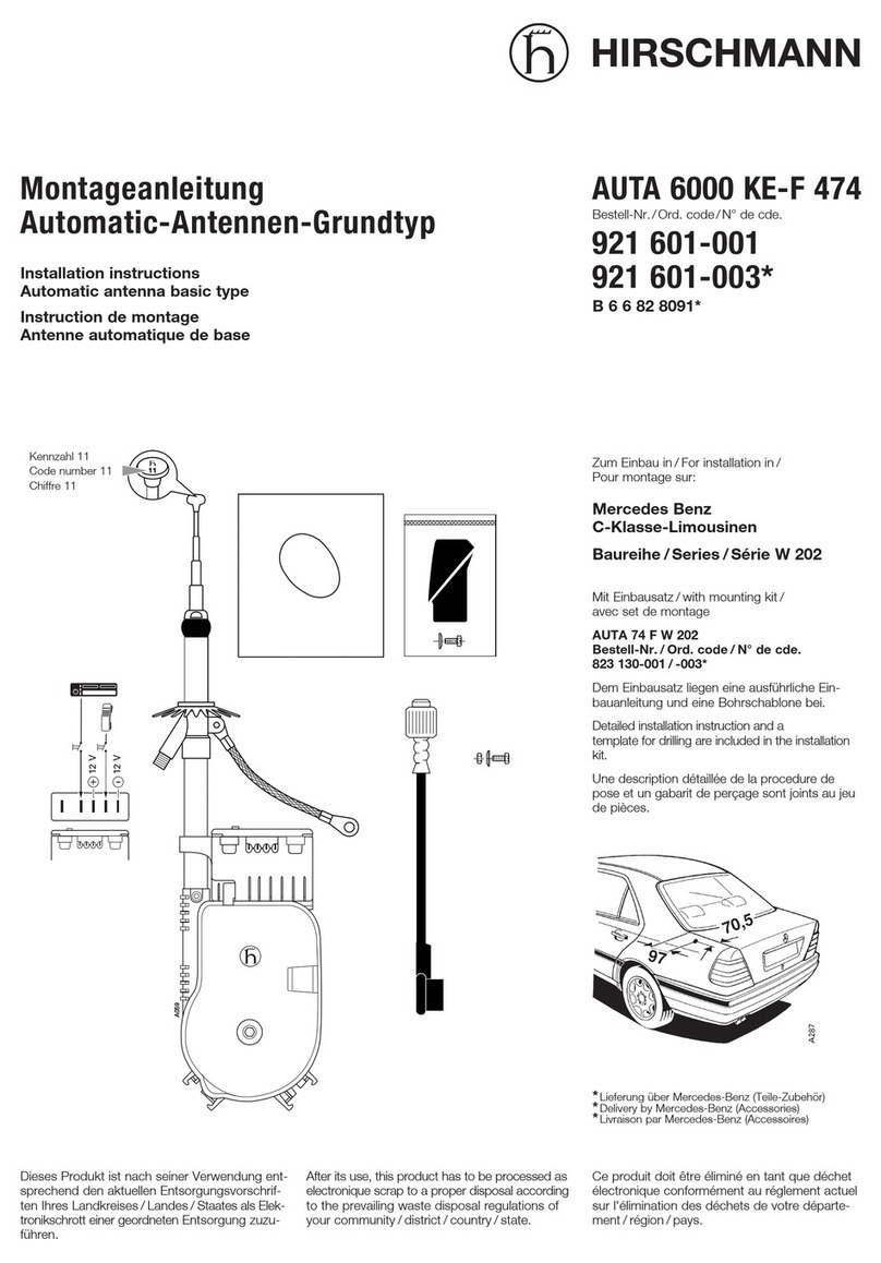 Hirschmann AUTA 6000 KE-F 474 installation instructions