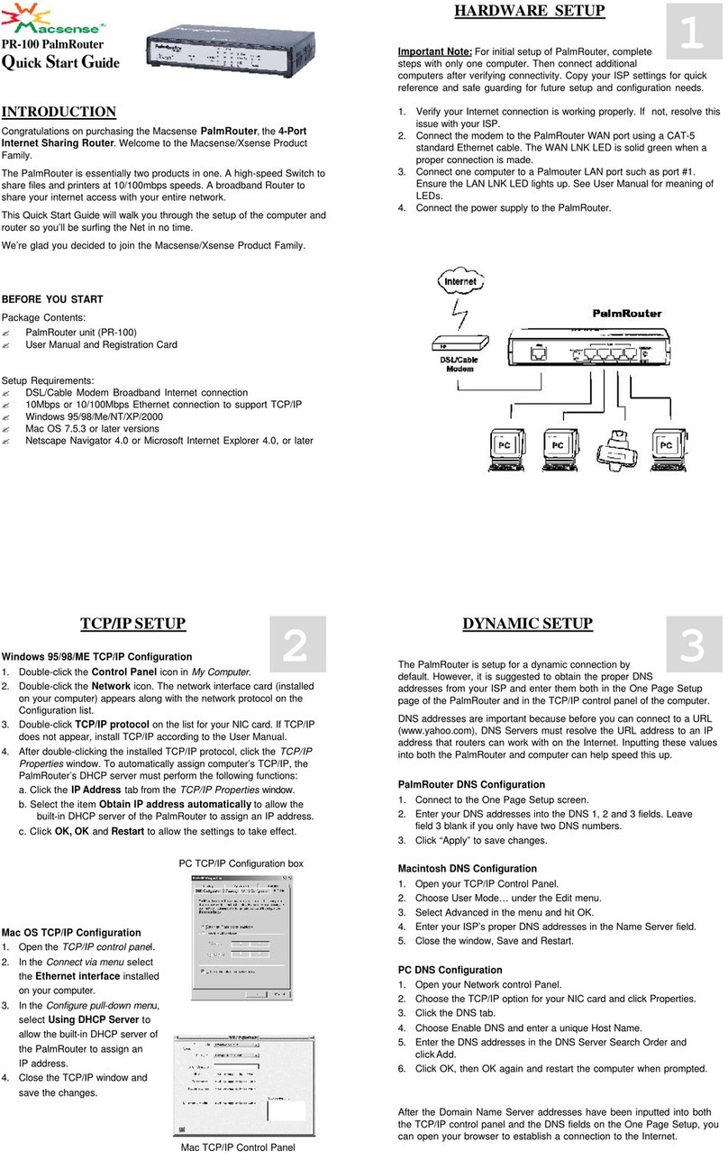Macsense PalmRouter PR-100 quick start guide