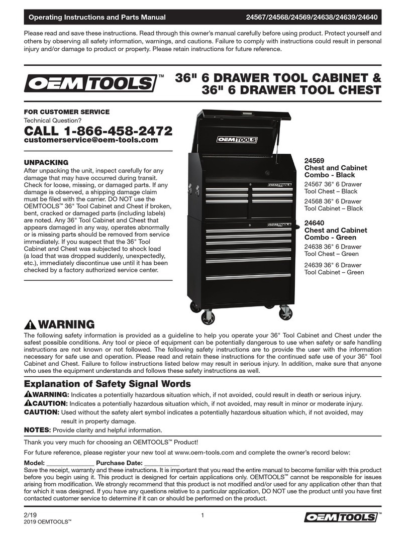 OEM Tools 24567 Operating instructions and parts manual