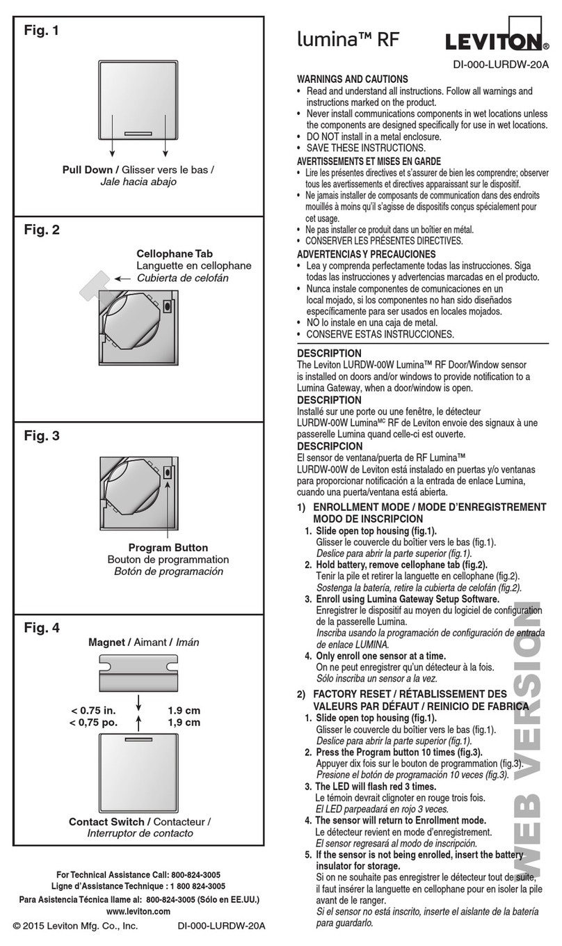 Leviton LURDW-00W Lumina RF quick start guide