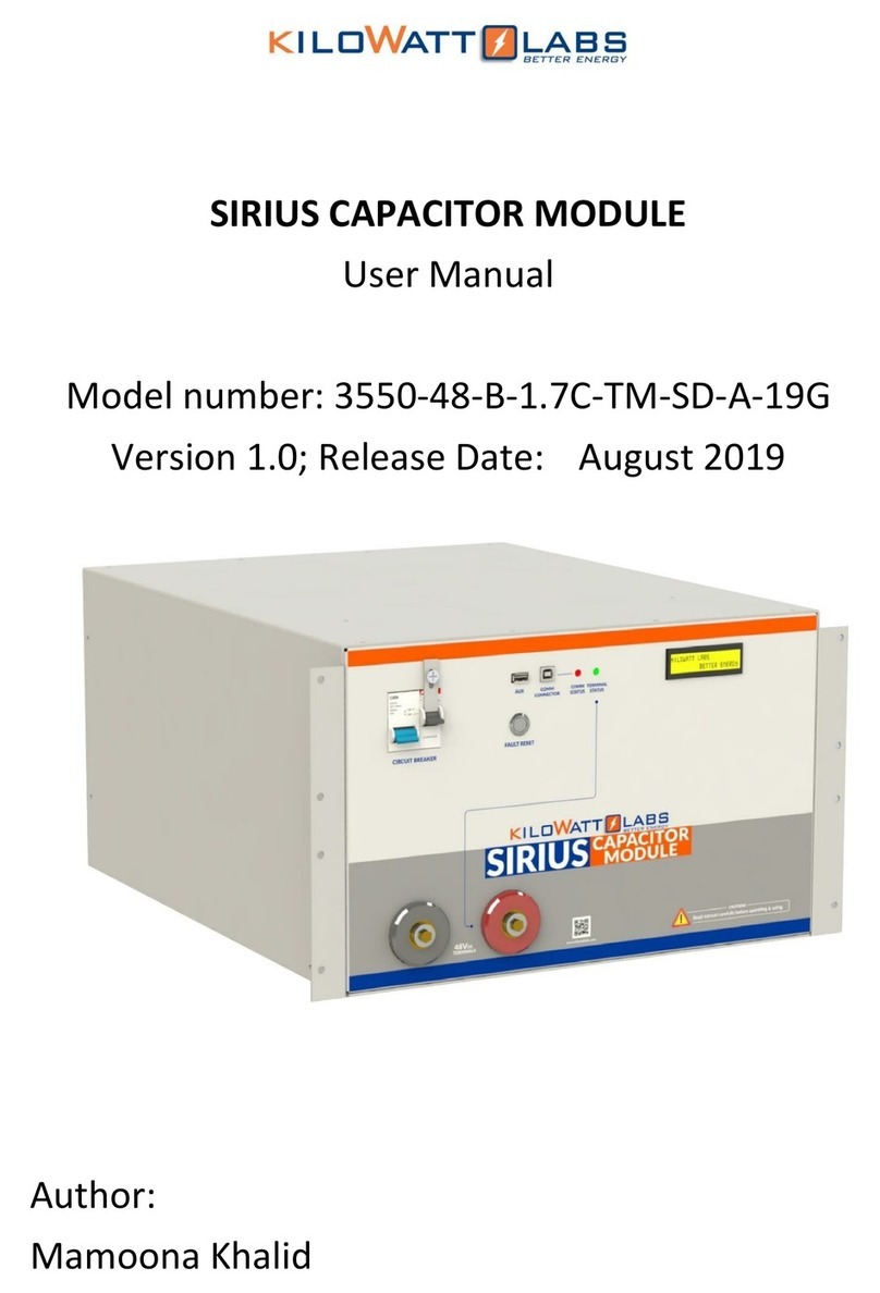 Kilowatt Labs Sirius 3550-48-B-1.7C-TM-SD-A-19G User manual