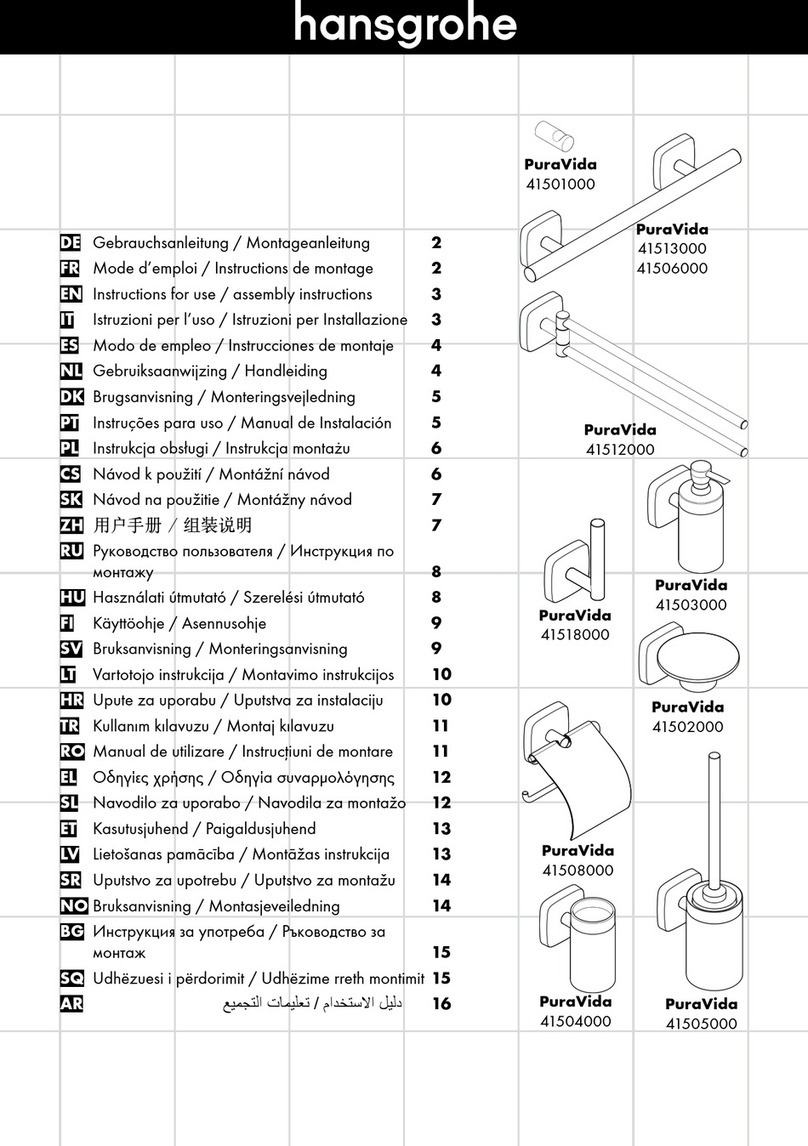Hans Grohe PuraVida 41501000 Instructions for use/assembly instructions Hans Grohe PuraVida 41501000 Instructions for use/assembly instructions