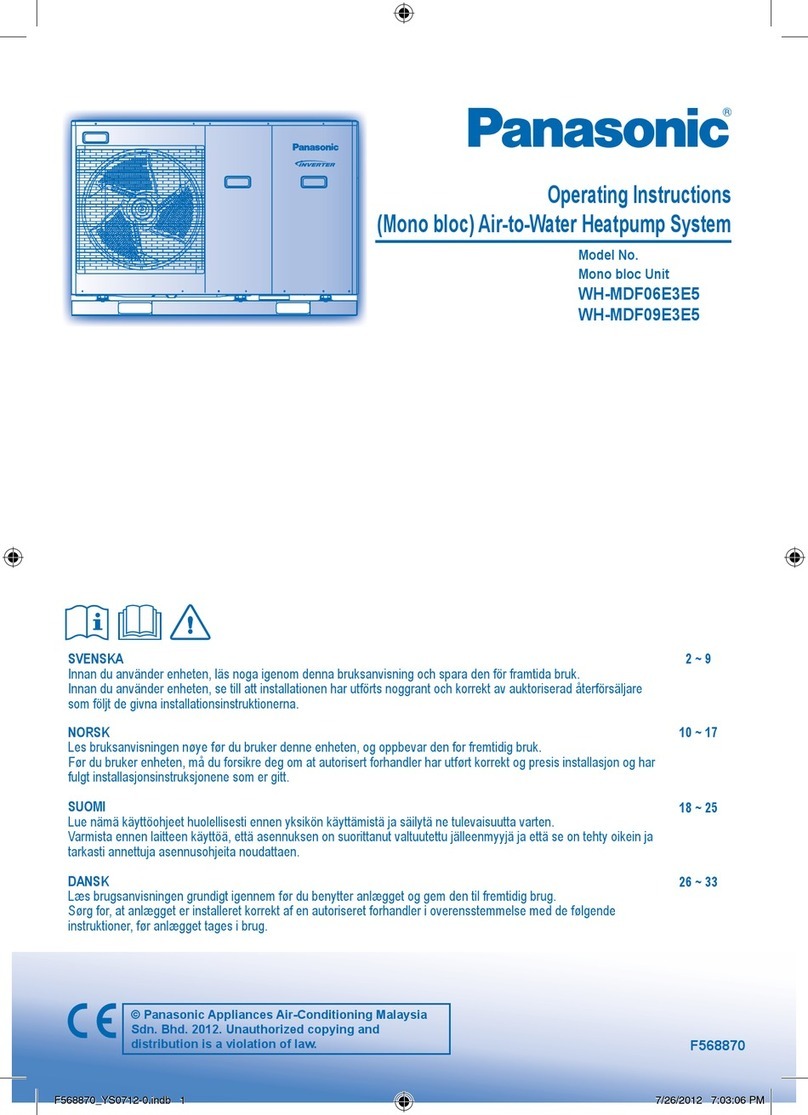 Panasonic Aquarea WH-MDF06E3E5 series operating instructions