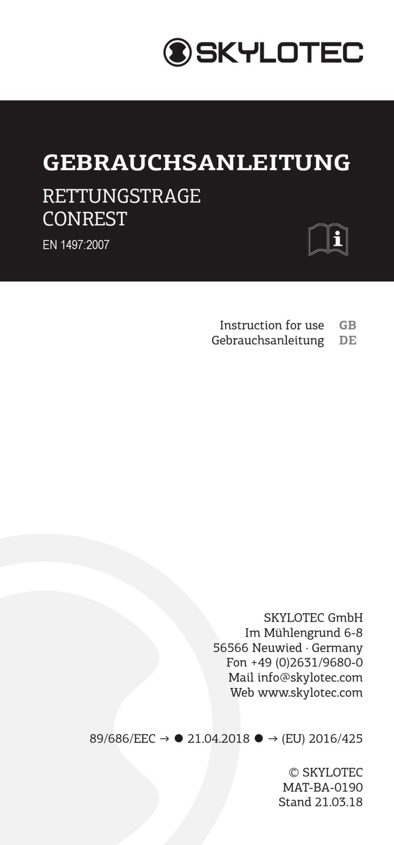 SKYLOTEC CONREST User manual