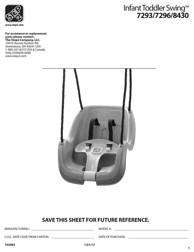 Step 2 Infant Toddler Swing 7293 instruction sheet