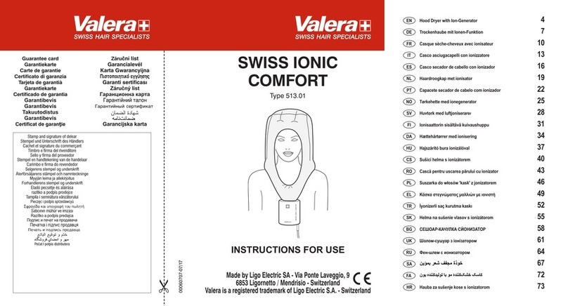 VALERA SWISS IONIC COMFORT User manual