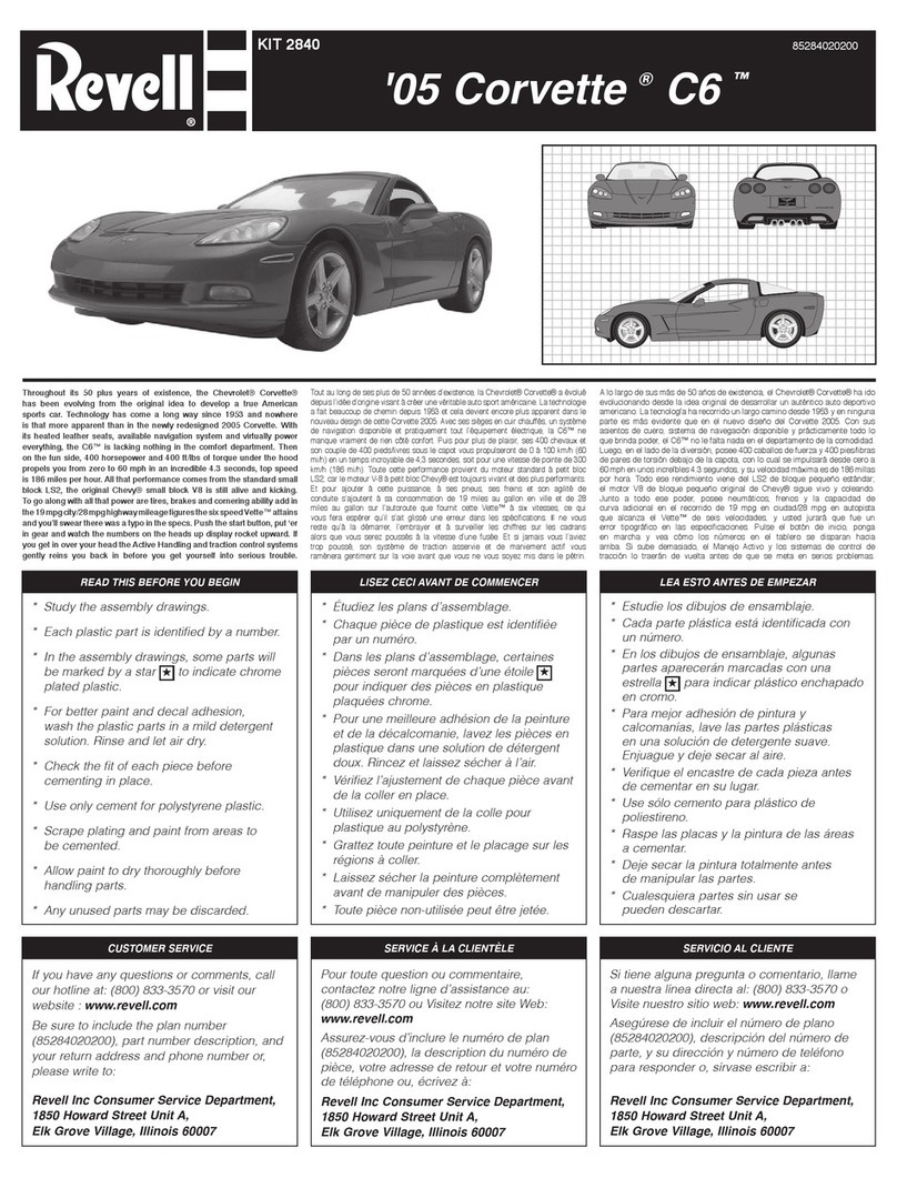 REVELL 05 Corvette C6 manual