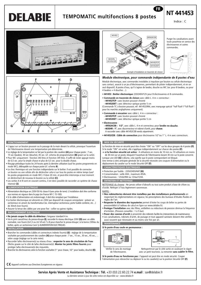 Delabie TEMPOMATIC NT 441453 quick start guide