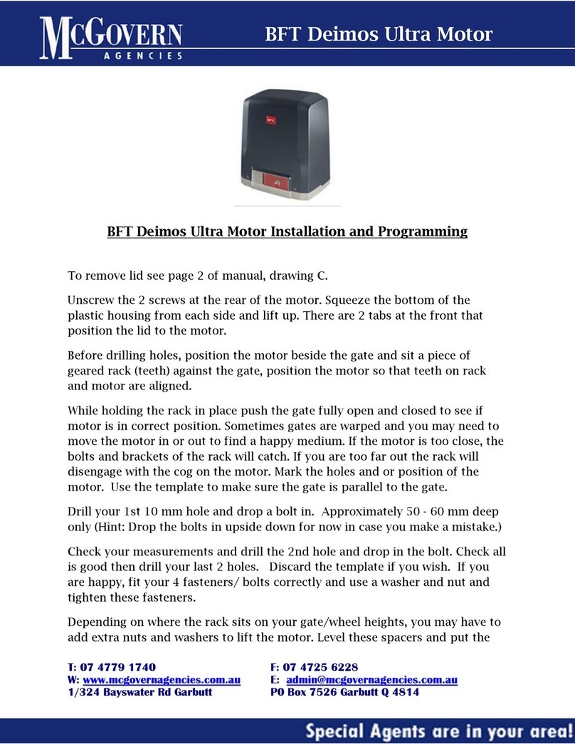 BFT Deimos Ultra Assembly instructions
