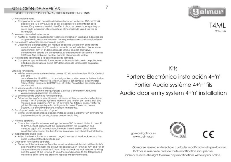 golmar T4ML User manual