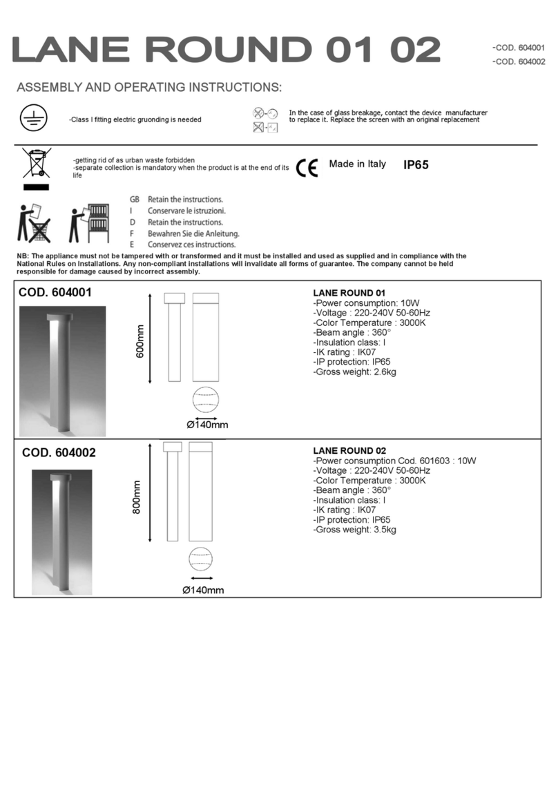 PUK LANE ROUND 01 Assembly and operating instructions