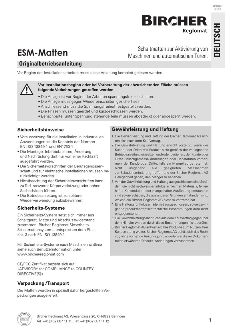 Bircher Reglomat ESM User manual Bircher Reglomat ESM User manual