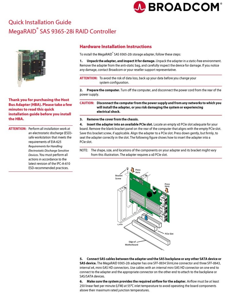 Broadcom MegaRAID SAS 9365-28i Quick installation guide
