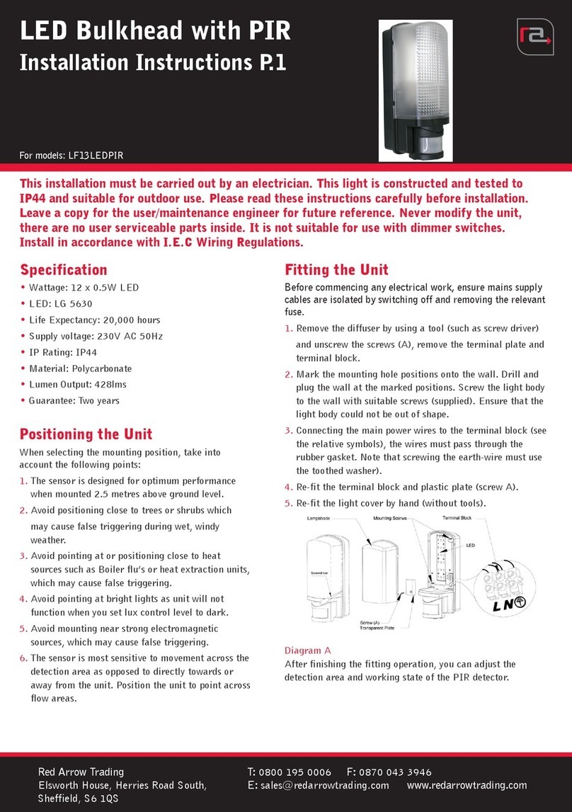 Red Arrow LF13LEDPIR installation instructions