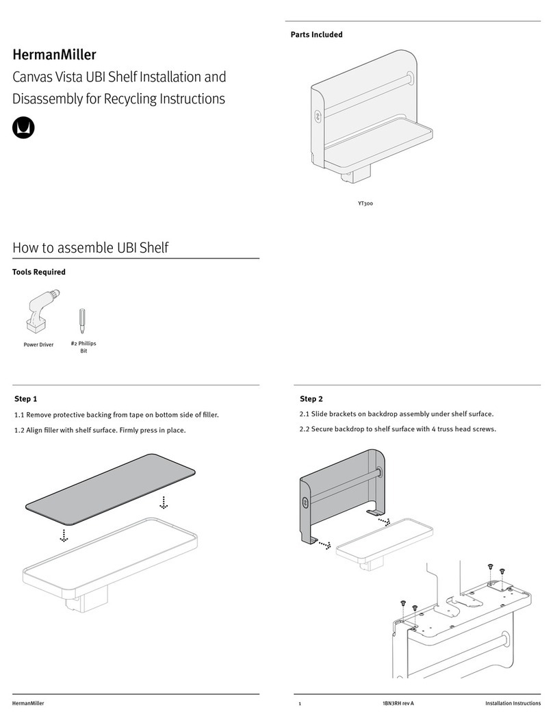 Herman Miller Canvas Vista UBI Installation and disassembly instructions