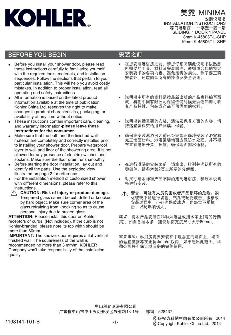 Kohler MINIMA K-45803T-L-SHP installation instructions