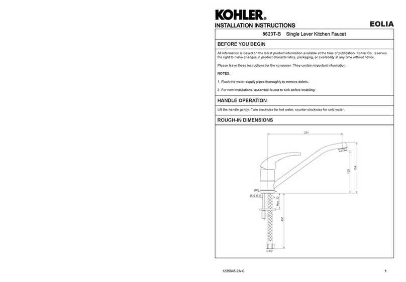 Kohler EOLIA 8623T-B installation instructions