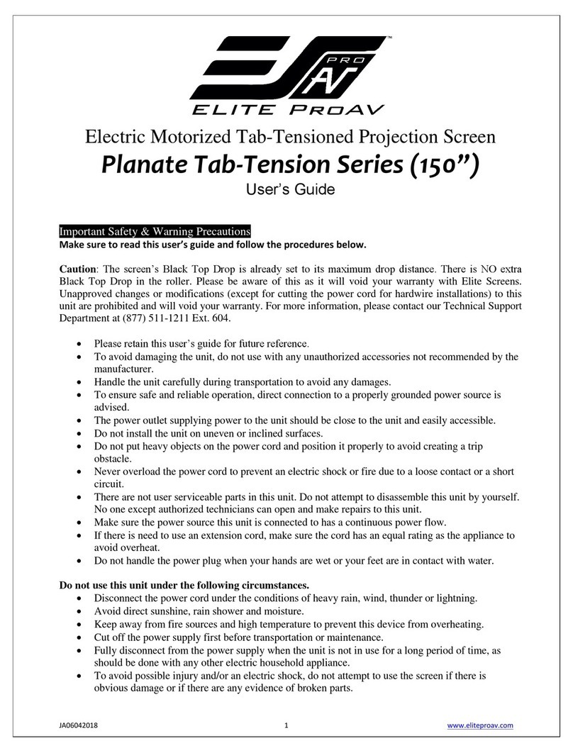 EliteProAV Planate Tab-Tension Series user guide EliteProAV Planate Tab-Tension Series user guide
