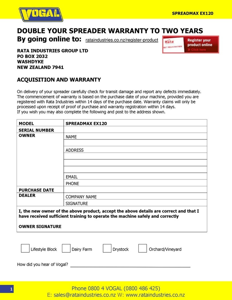 Vogal SPREADMAX EX120 Operation Maintenance & Parts Manual Vogal SPREADMAX EX120 Operation Maintenance & Parts Manual