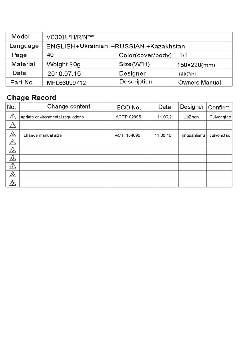 LG VC3018 H Series owner's manual