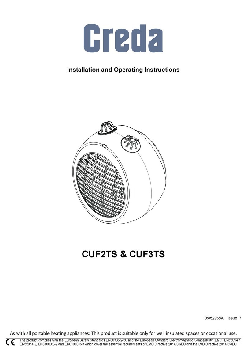 Creda CUF3TS Installation and operating instructions
