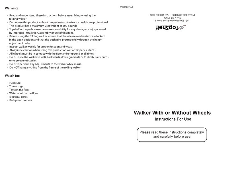 Top shelf Orthopedics 501811 Instructions for use