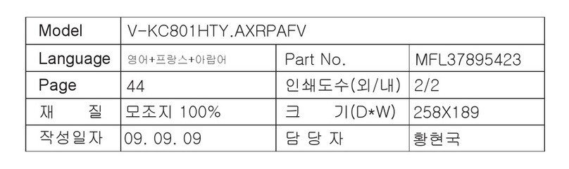 LG V-KC801 Series owner's manual