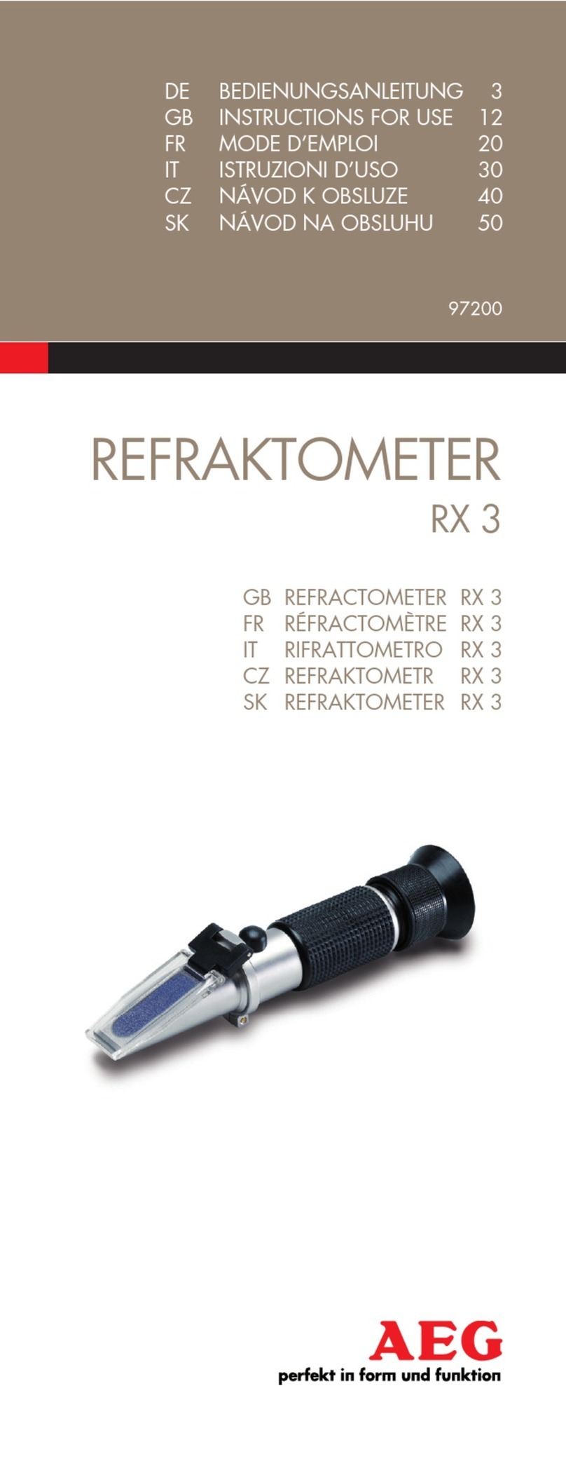 AEG RX 3 User manual