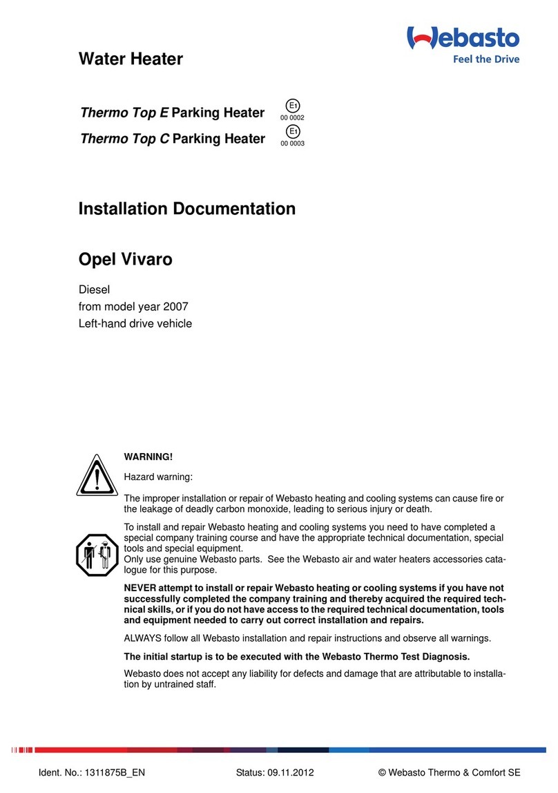 Webasto Thermo Top E Operator's manual