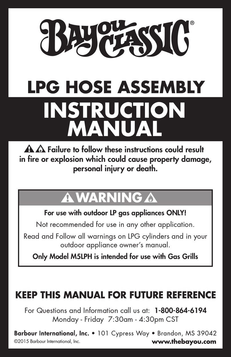 Bayou Classic LPG Hose Assembly instruction manual