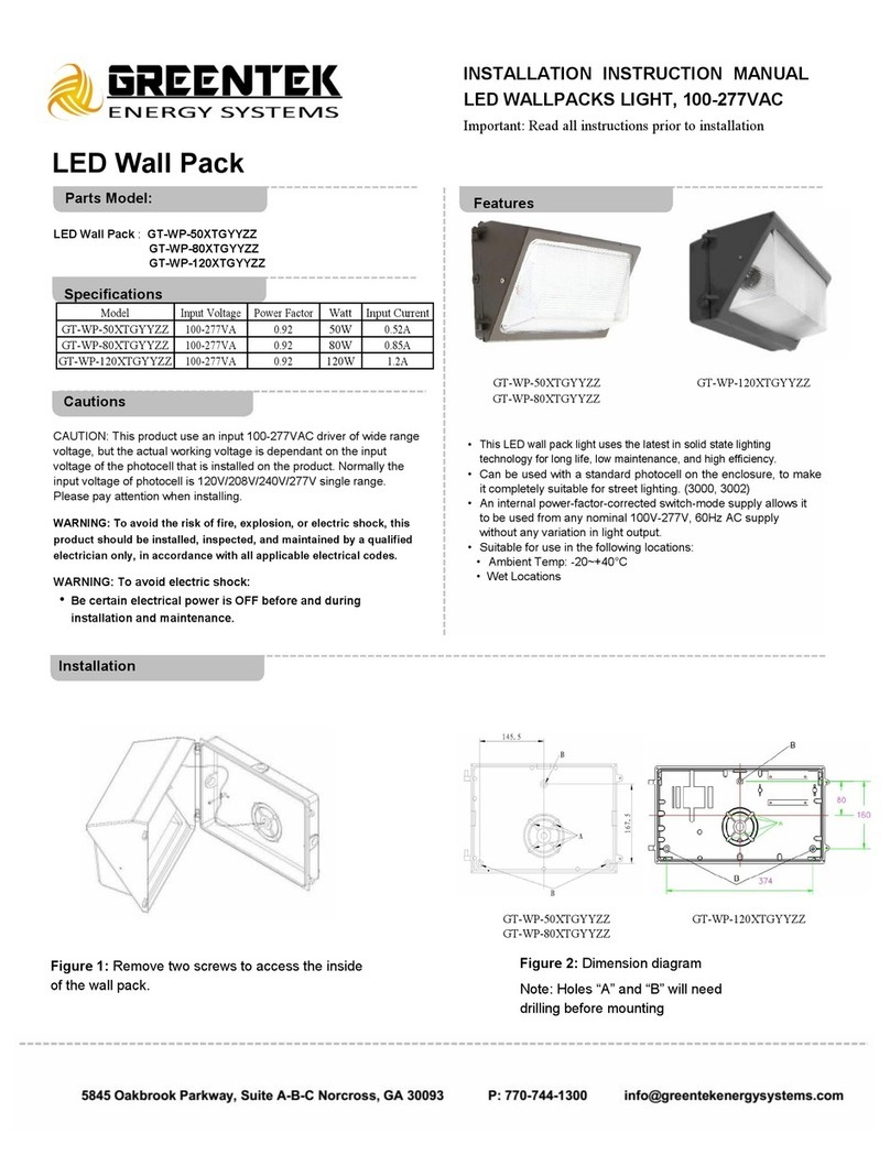 Greentek GT-WP-50XTGYYZZ Installation instructions manual