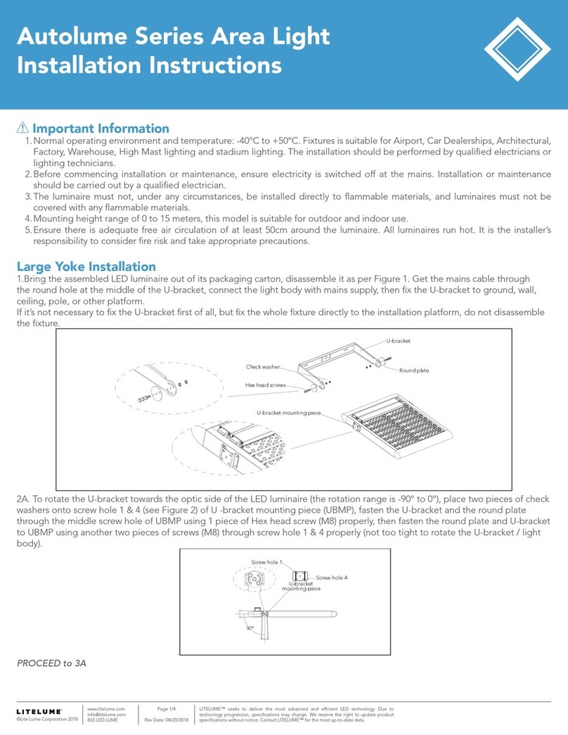 Litelume Autolume Series installation instructions Litelume Autolume Series installation instructions