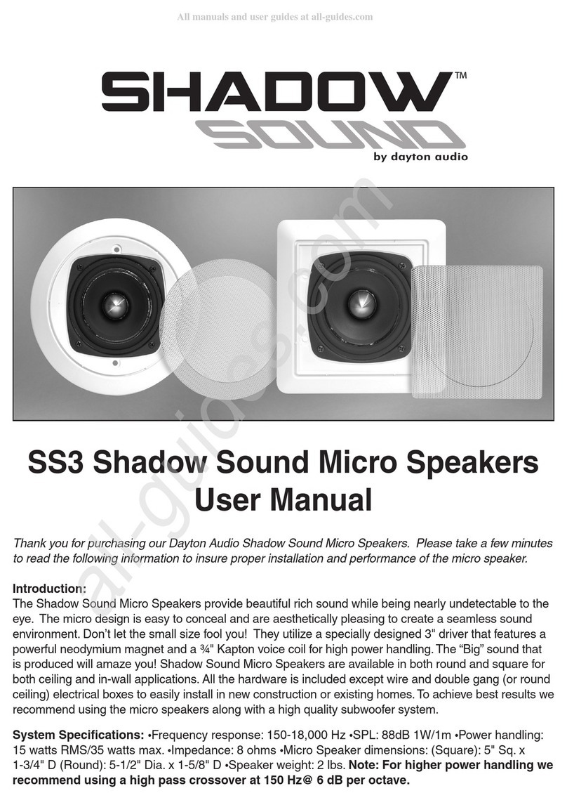 DaytonAudio Shadow Sound SS3 user manual