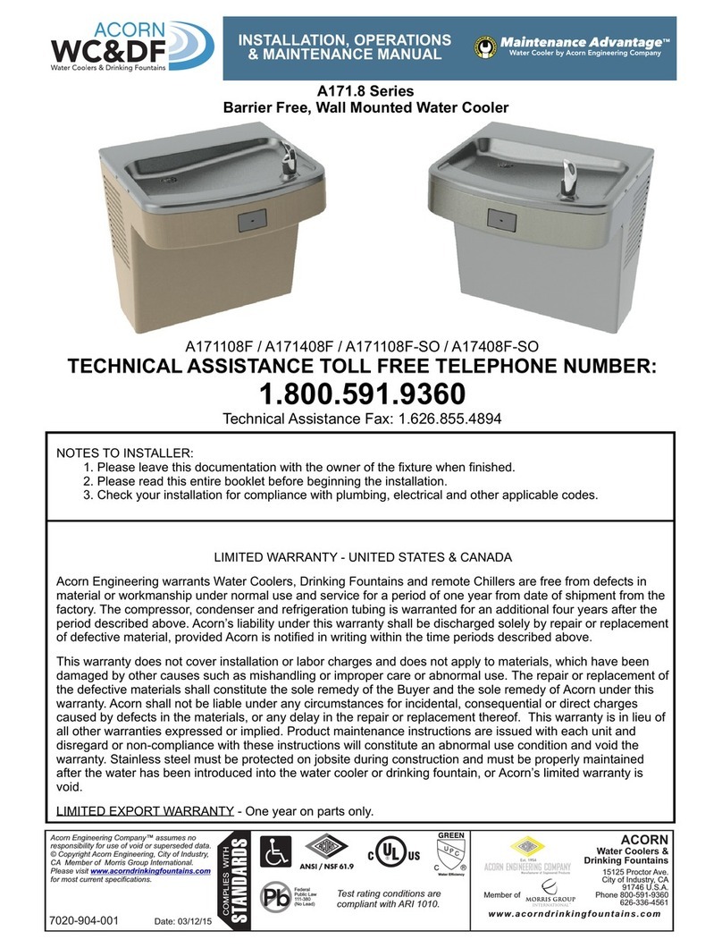 Acorn A171.8 Series Installation, operation & maintenance manual