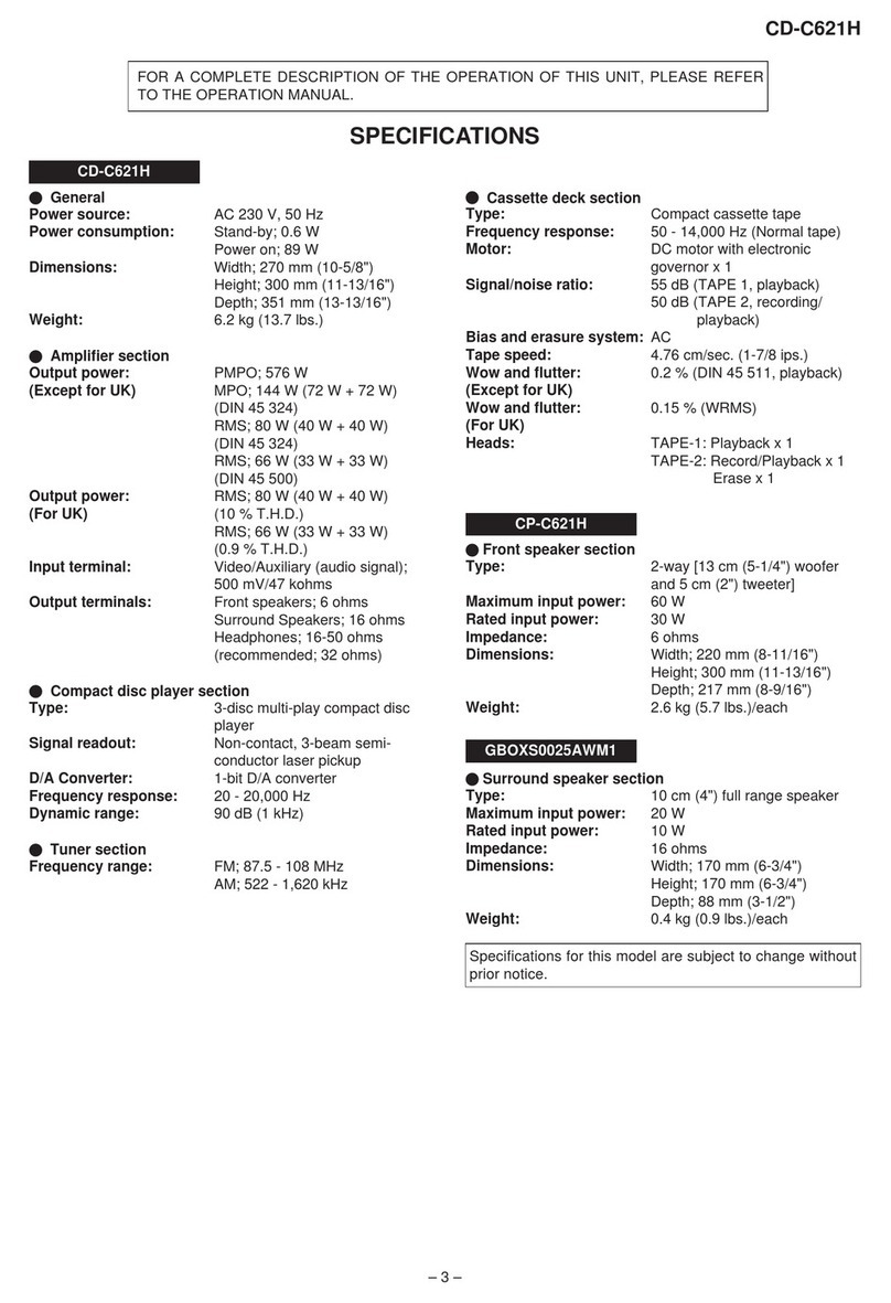 Sharp CD-C621H User manual Sharp CD-C621H User manual
