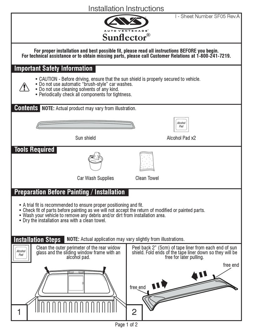 AVS Sunflector Series User manual