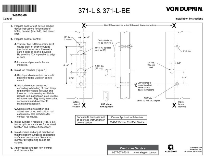Von Duprin 371-L installation instructions