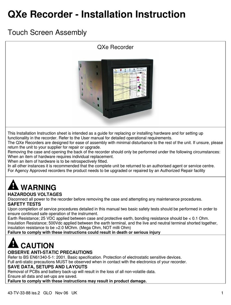 Honeywell QXe Recorder Installation instruction