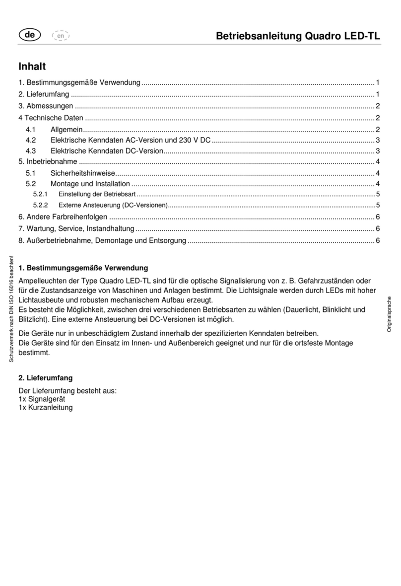 Pfannenberg Quadro LED-TL operating instructions