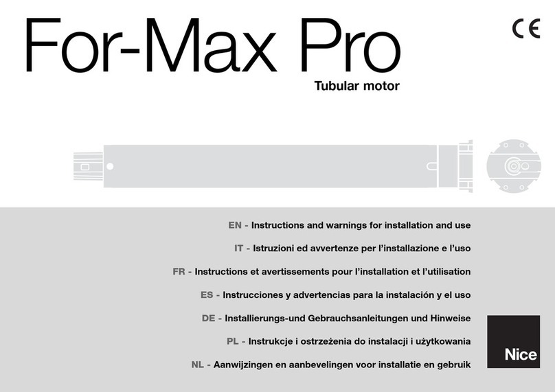 Nice For-Max Pro Instructions and warnings for installation and use
